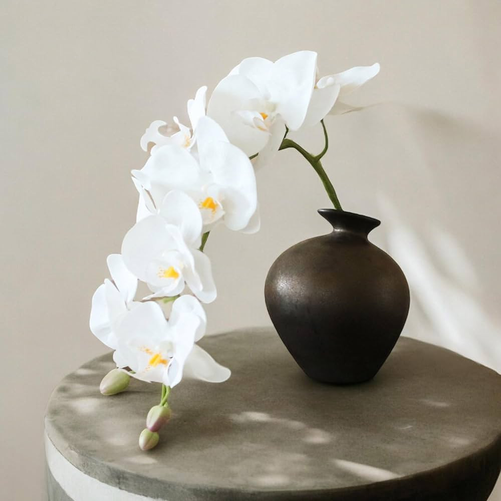 Lunestella Ceramic Bud Vase, Small Decorative Vase for Minimalist Zen Home Decor (Gold Black Glaz... | Amazon (US)