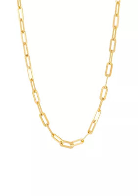 Belk & Co. 3.9 Millimeter Solid Paperclip Chain Necklace in Gold Over Sterling Silver | Belk