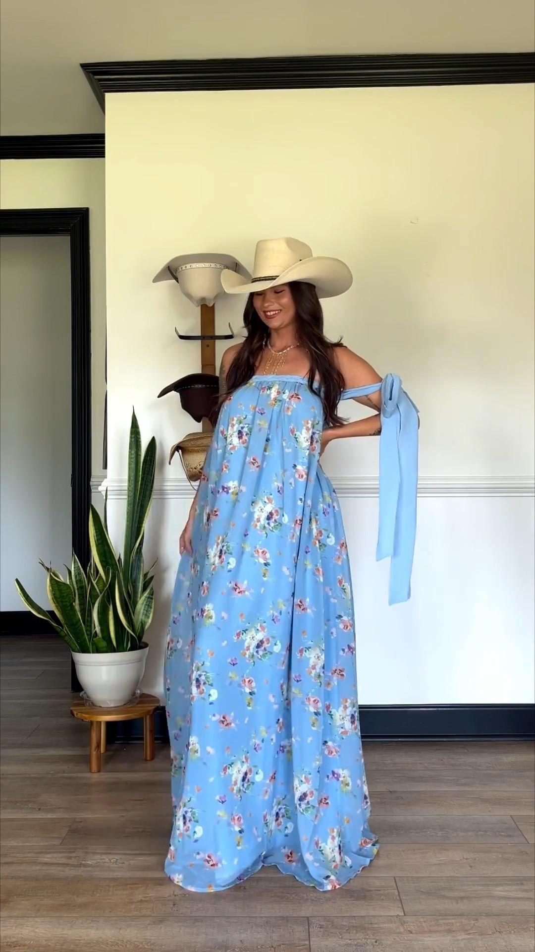 Cannot get over how gorgeous this dress is! Love the flowy fabric throughout. Would make a great maternity dress! Wearing xs. Jewelry from Highway Hippie code LORI10

#LTKSeasonal #LTKootd