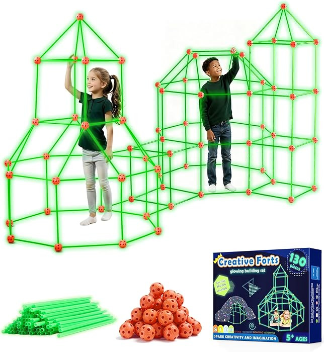 Tiny Land Glow Fort Building Kit for Kids Creative Fort Indoor & Outdoor Construction Toys with 8... | Amazon (US)