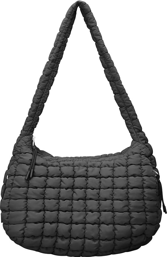 Puffer Tote Bag for Women Quilted Carryall Bag, Large Hobo Quilted Tote Bag Crossbody Shoulder Ha... | Amazon (US)