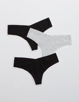 Aerie No Show Cotton Thong Underwear 3-Pack | American Eagle Outfitters (US & CA)
