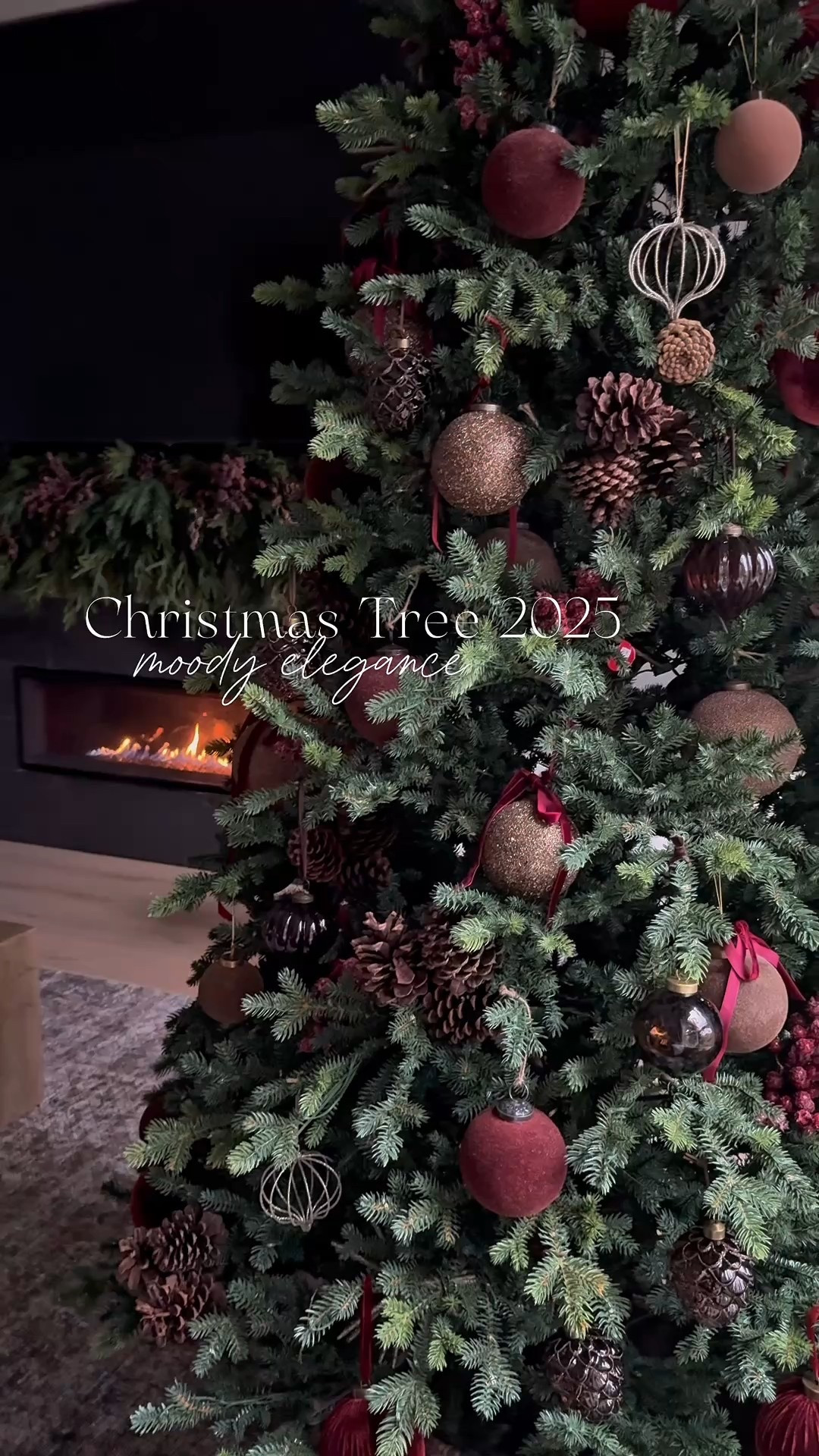 Moody elegance..Christmas Tree 2025
Rich burgundy, brown and deep red 🤎
My goal was to decorate my tree but not overwhelm it with ornaments..I want to maintain the trees shape and see the branches. I love the addition of the pinecones..my organic touch🤎

#LTKHome #LTKHoliday