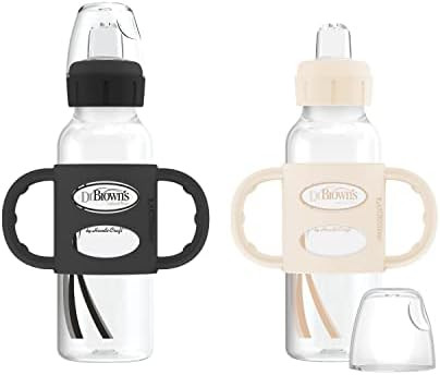 Dr. Brown’s Milestones Narrow Transitional Sippy Bottle with Silicone Handles 8oz 250mL 6m+ Black an | Amazon (US)