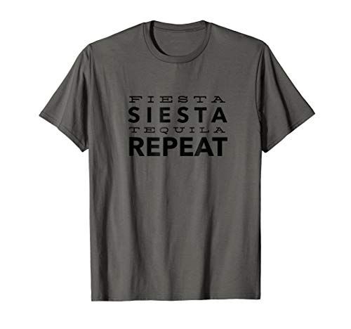 Fiesta, Siesta, Tequila, Repeat T-shirt by Funny Mexico Tee | Amazon (US)