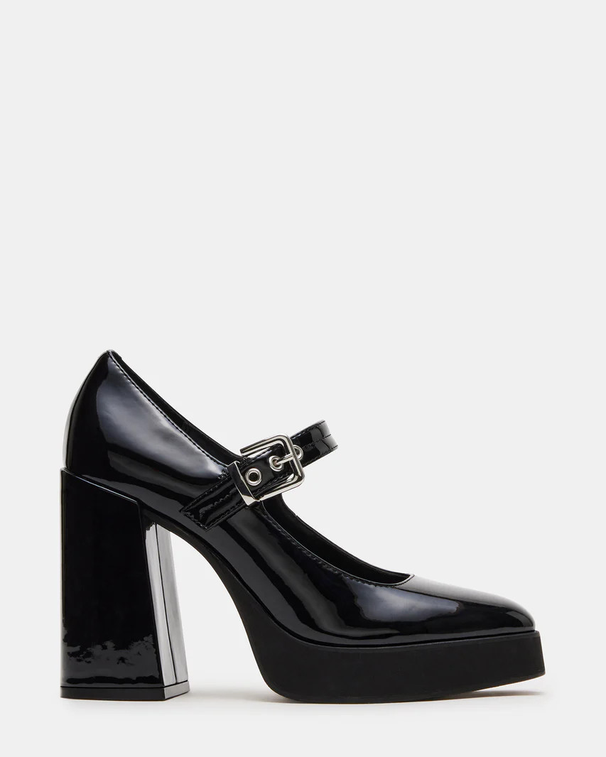TULLY Black Patent Platform Mary Jane Heel | Women's Heels | Steve Madden (US)