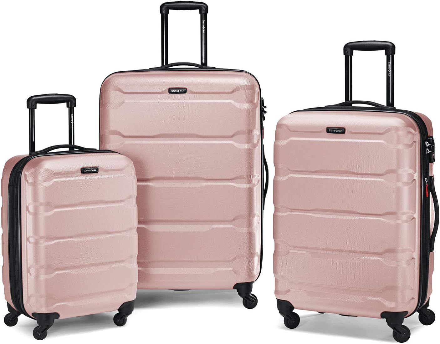 Samsonite Omni 3 Piece Hardside Luggage Nested Spinner Set (20"/24"/28") Pink | Amazon (US)