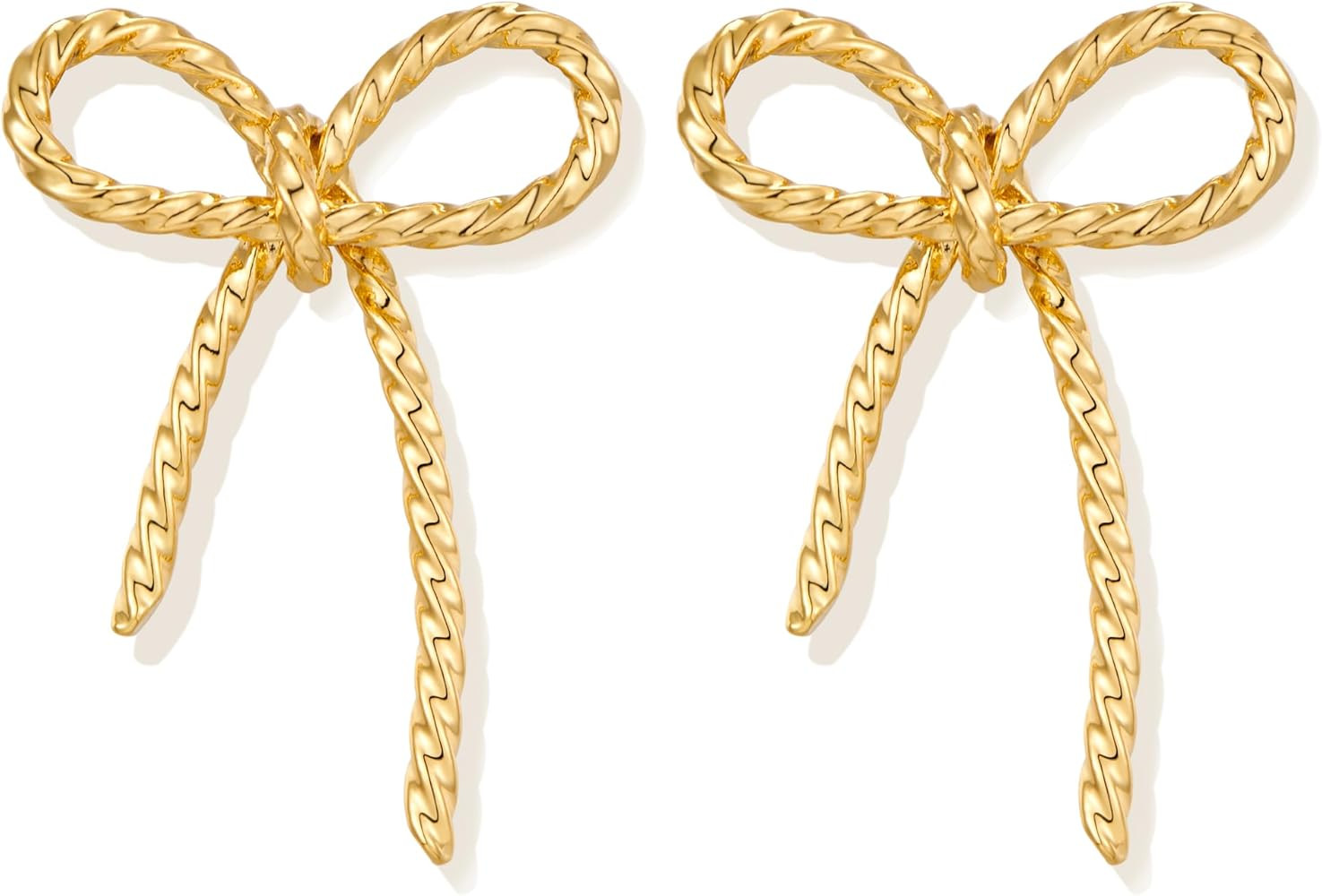 Gold Bow Stud Earrings for Women Fashion Jewelry Gift | Amazon (US)