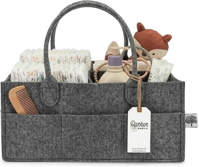 Parker Baby Co. Diaper Caddy - Nursery Storage Bin and Car Organizer for Diapers and Baby Wipes -... | Amazon (US)
