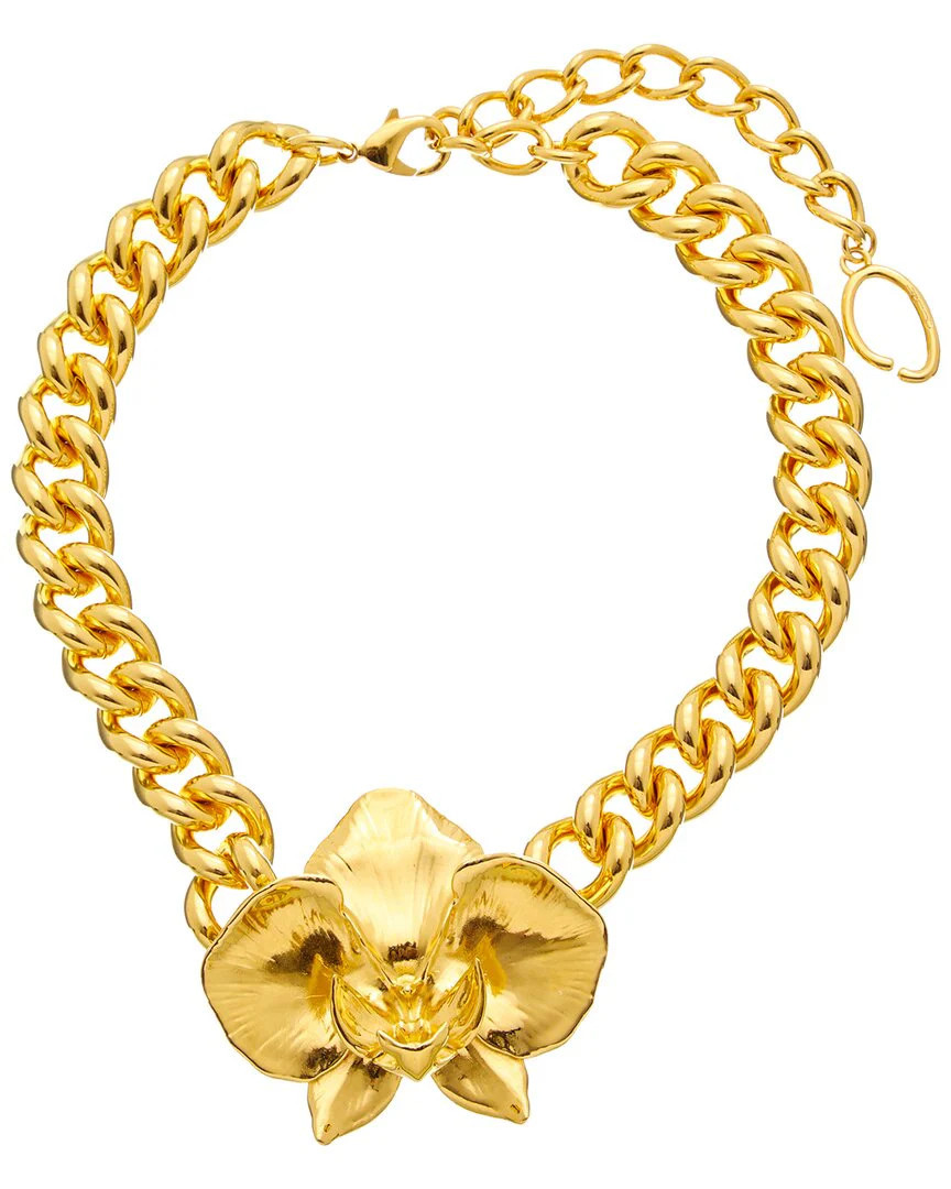 Oscar de la Renta Orchid Cuban Link Necklace | Shop Simon