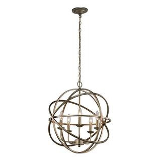 Home Decorators Collection Sarolta Sands 5-Light Antique Silver Orb Chandelier LSA 55607 - The Ho... | The Home Depot
