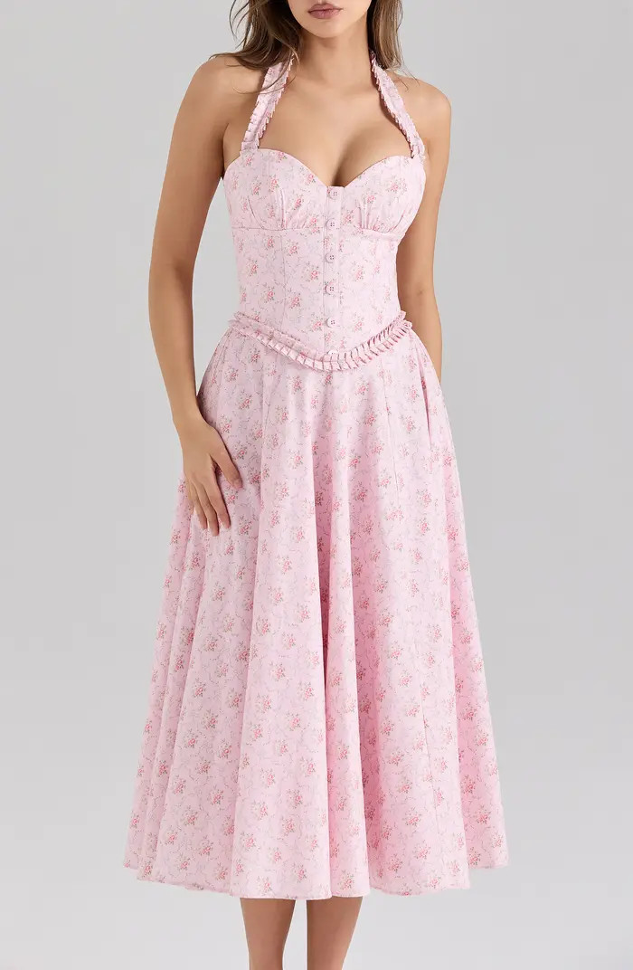 Georgie Halter Neck Midi Dress | Nordstrom