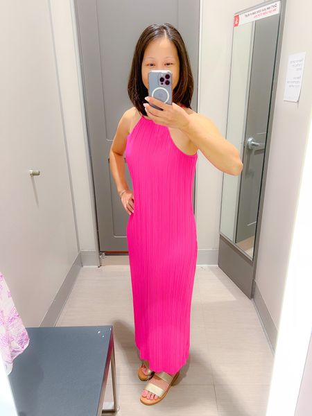 Target Fashion A New Day Spring Pink Plisse Midi Dress, high neck, tie strap, stretchy and lightweight #target #targetfashion #targetfinds #targetstyle #anewdey #springdresses

#LTKparties #LTKstyletip #LTKtravel