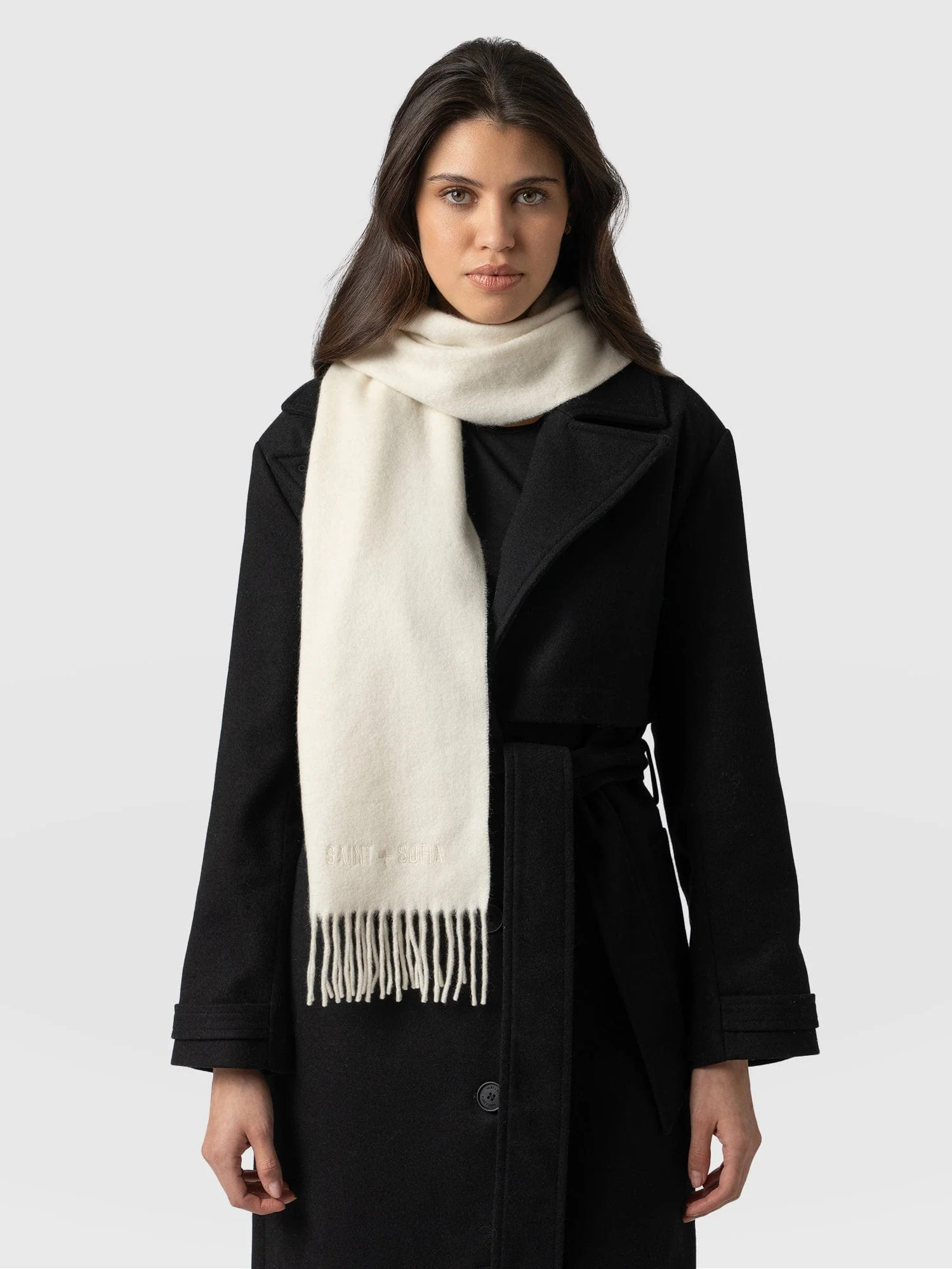 Cashmere Scarf - Cream | Saint + Sofia