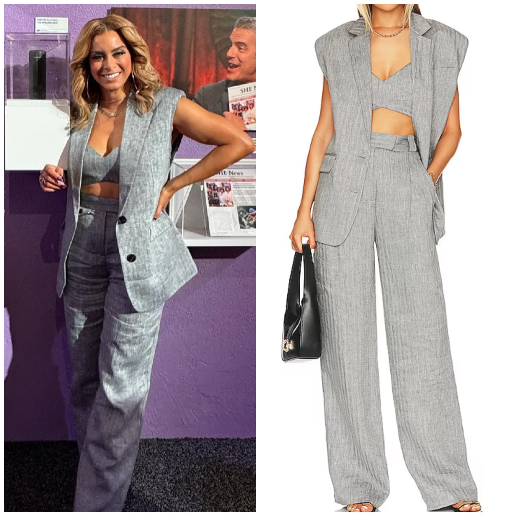 Robyn Dixon’s Grey Vest, Pants and Bralette at Bravocon 📸 = @robyndixon10