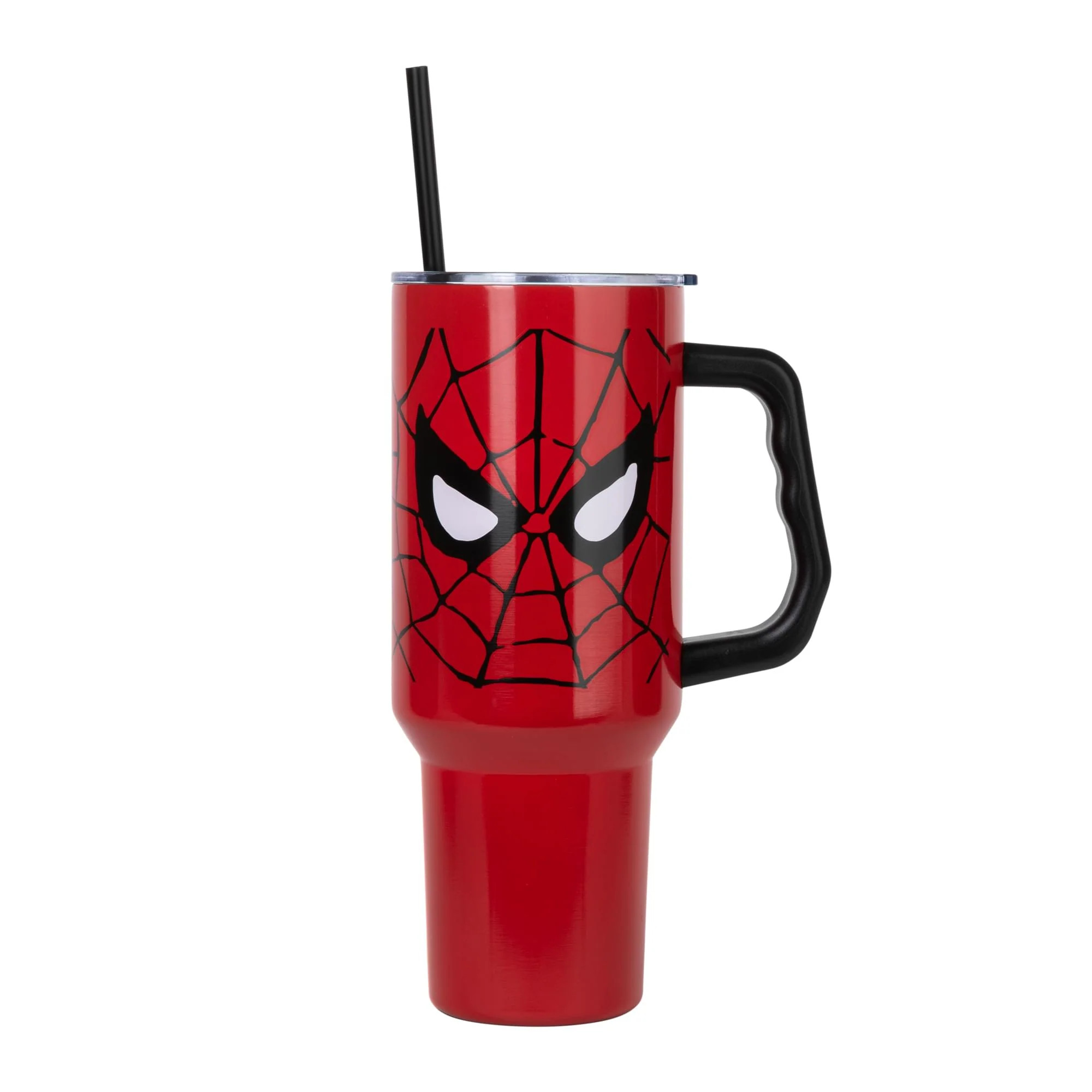 Marvel Spider-Man Face 40-Ounce Stainless Steel Tumbler With Handle | Toynk