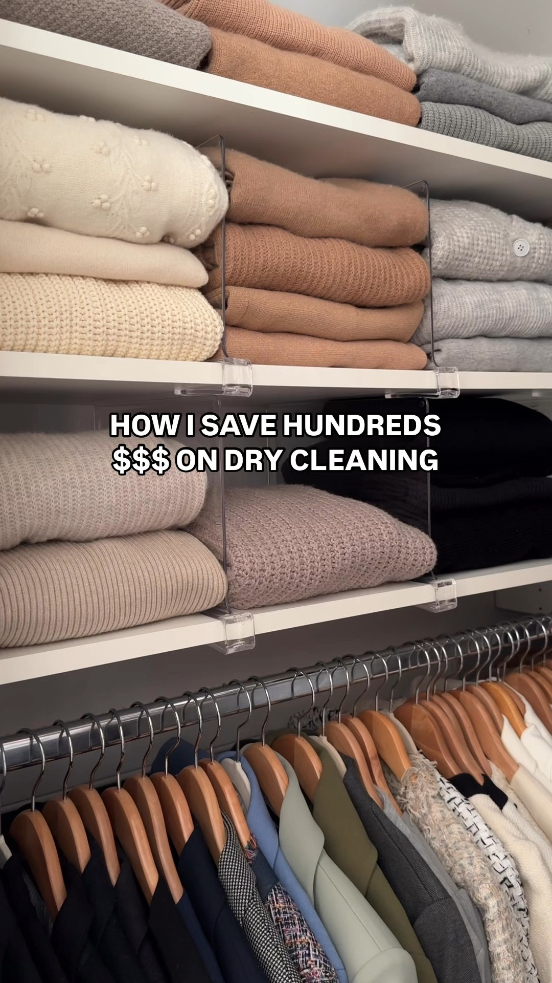My essentials for washing delicates like silk,  and wool & cashmere sweaters at home:

• Amazon Clear shelf dividers for organizing 

• Petite friendly shoulder width hangers - juniors / preteen 14 in hangers work perfectly!

• Mesh laundry bags

• Soak brand laundry detergent - great for hand or machine wash! I also like the Laundress wool cashmere shampoo, linked as similar.

• Foldable and stackable air drying racks , great for a small home 

• Electric sweater shaver - this one is rechargeable !

• Cashmere comb

In video: wearing Everlane alpaca sweater xxs, and quince fisherman cashmere ribbed sweaters Xs 

#LTKHome #LTKWatchNow #LTKStyleTip