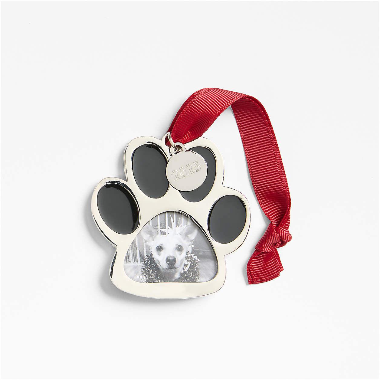 Silver Paw Print Frame 2025 Christmas Tree Ornament + Reviews | Crate & Barrel | Crate & Barrel