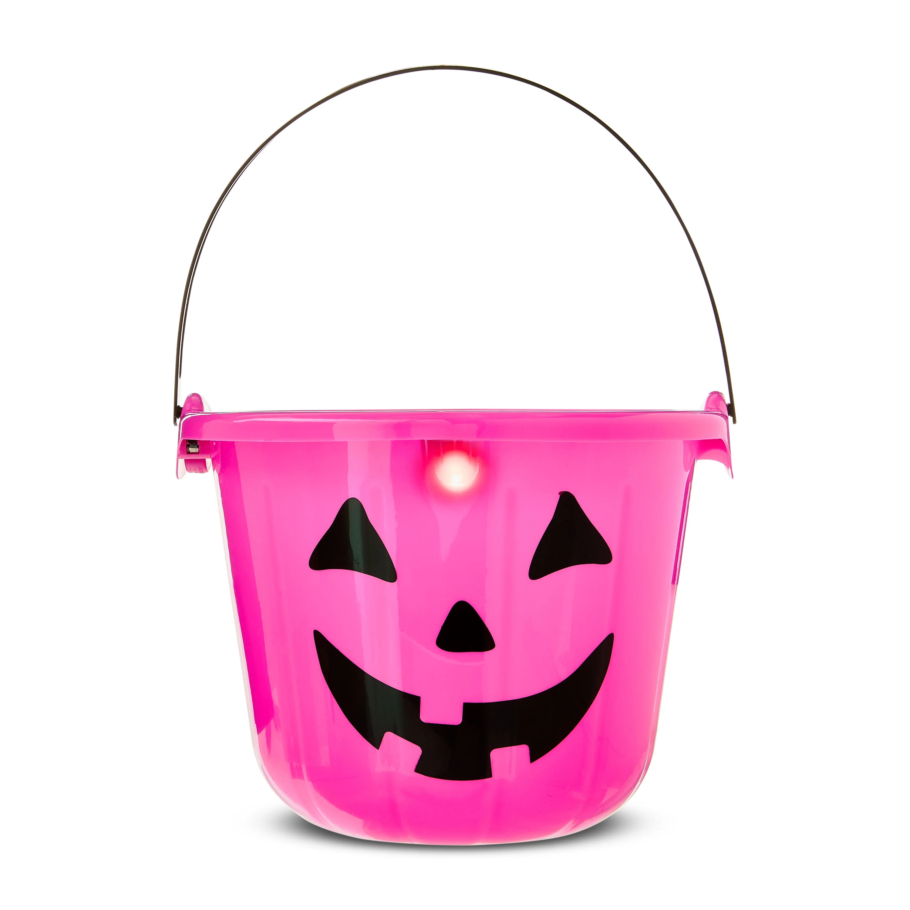 Pink Pumpkin Trick-or-Treat Bucket – 12-inch Light-Up Candy Pail, Halloween by Way To Celebrate | Walmart (US)