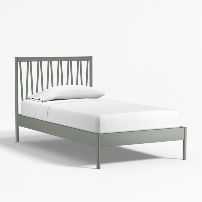 Classic Laurel Green Wood Kids Twin Bed | Crate & Kids | Crate & Barrel