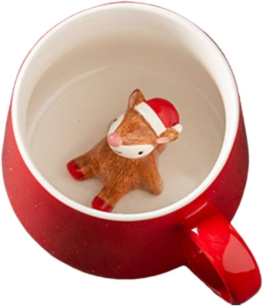 ZaH 3D Mug Animal Inside Cup Cartoon Ceramics Figurine Teacup Christmas Birthday Gift for Boys Gi... | Amazon (US)