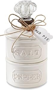 Mud Pie Door Knob Salt Cellar Set, White | Amazon (US)