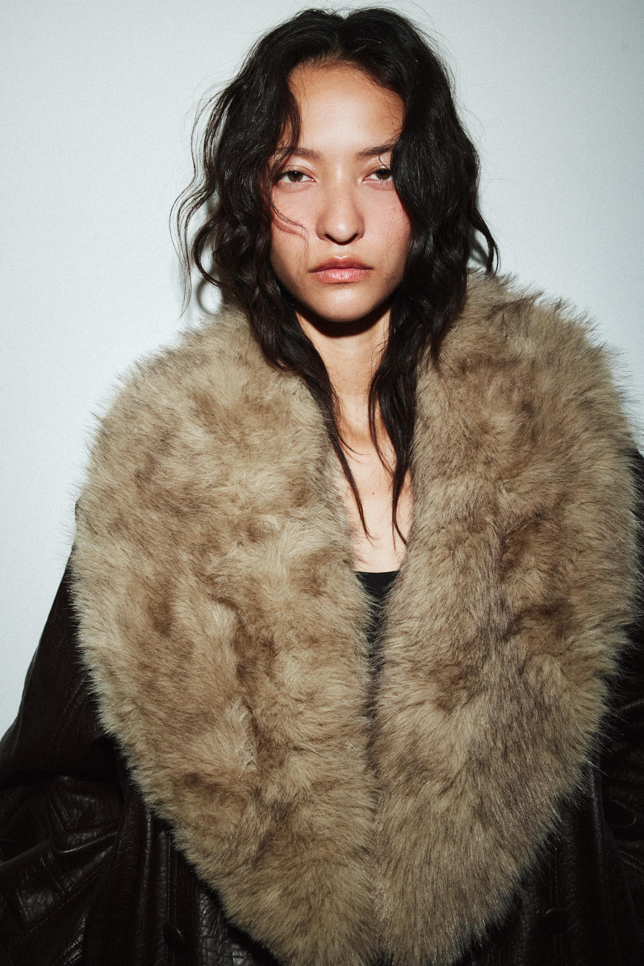 FAUX LEATHER JACKET WITH DETACHABLE COLLAR | Zara UK