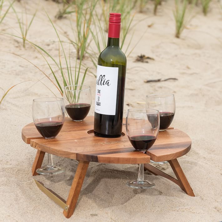 Wood Portable Wine Picnic Table | Mark and Graham