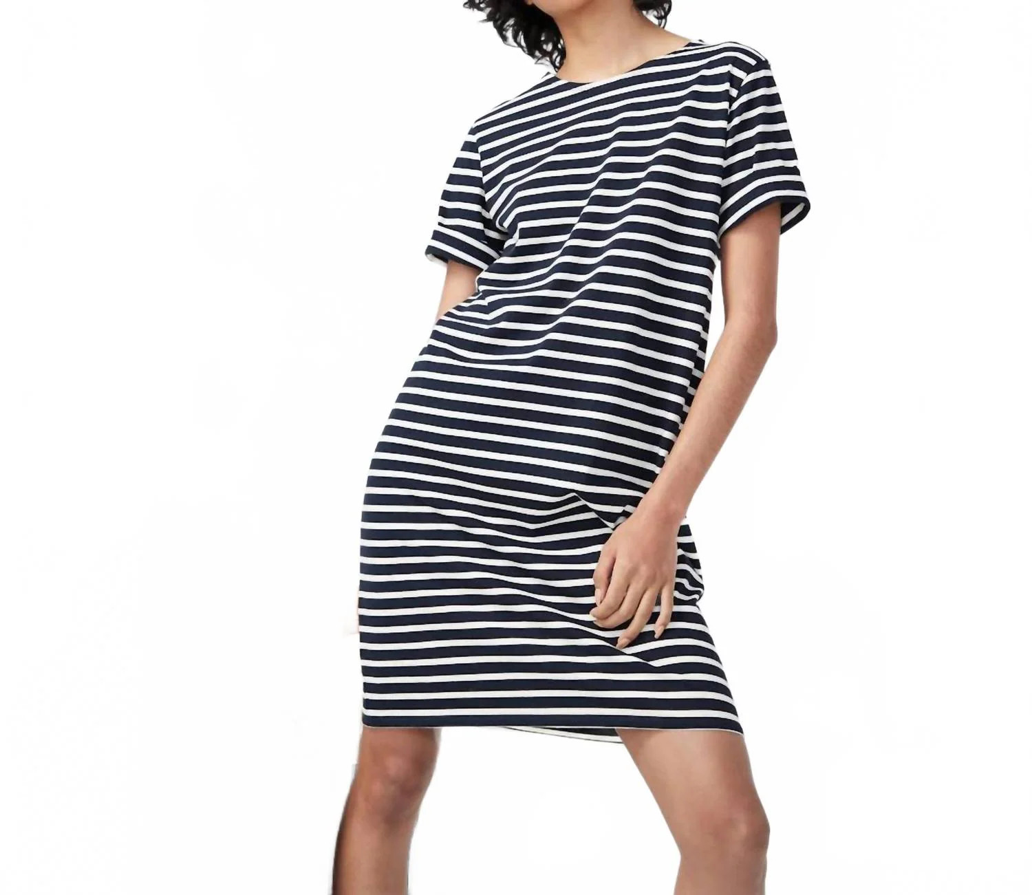 Stripe Tee Dress In Navy/cream | Shop Simon