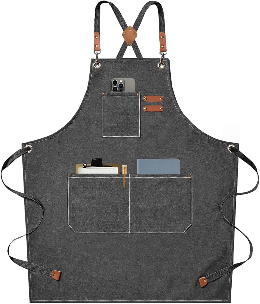 AFUN Chef Aprons for Men Women with Large Pockets, Cotton Canvas Cross Back Heavy Duty Adjustable... | Amazon (US)