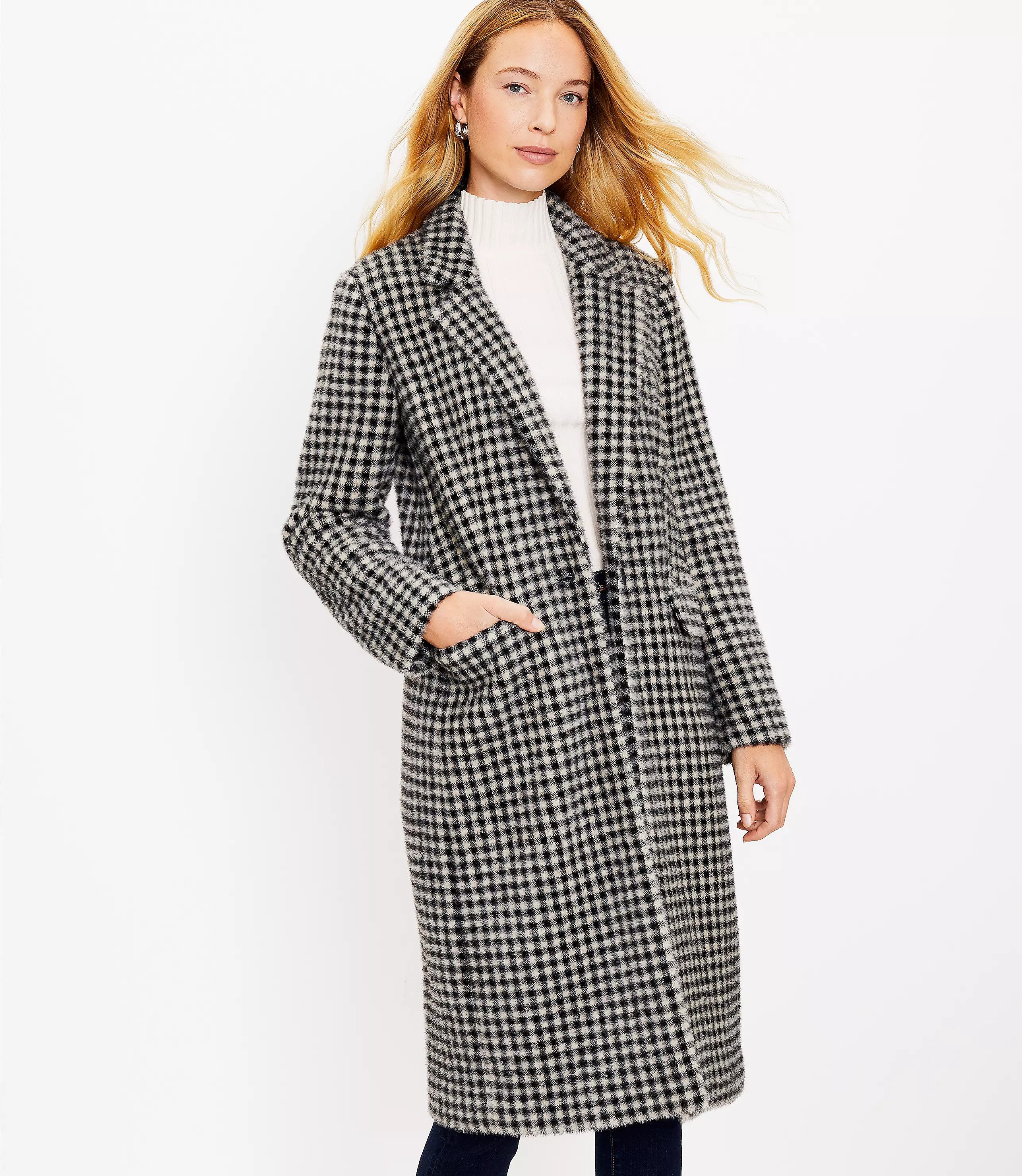 Tall Checked Coat | LOFT
