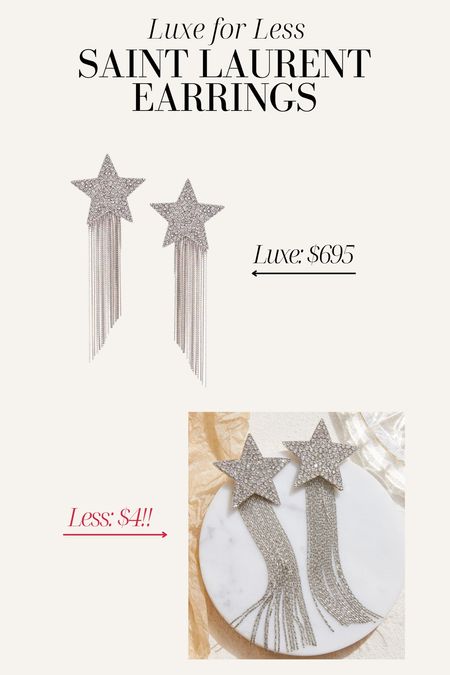 Saint Laurent earrings dupe! Saint Laurent dupes, designer dupes, star earrings 

#LTKstyletip