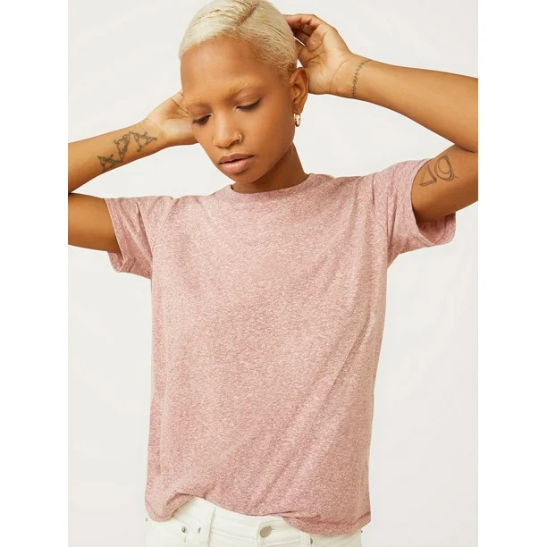 Free Assembly Women’s Tri-Blend Jersey Ringer T-Shirt with Short Sleeves | Walmart (US)