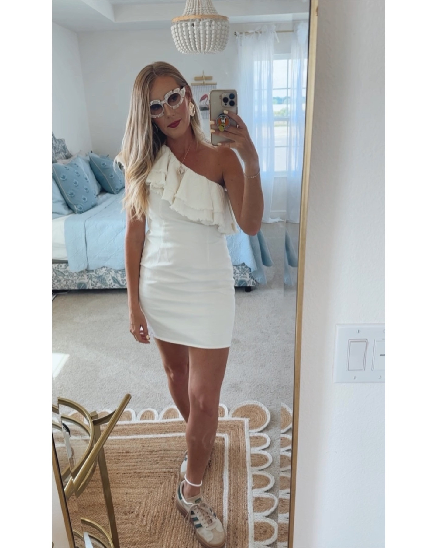 Another great dress find! Denim is trending and this cute off-white denim dress was a must have! Paired with adidas Gazelles and the cutest sunglasses to add some character to the overall look!

#LTKshoecrush #LTKfindsunder50 #LTKsalealert