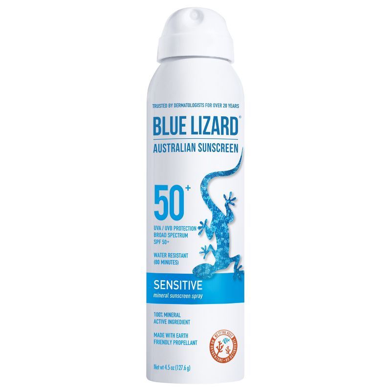 Blue Lizard Sensitive Mineral Sunscreen Spray - SPF 50+ - 4.5 oz | Target