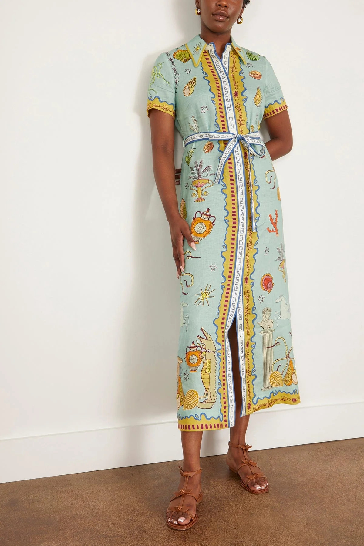 Surrealist Summer Shirtdress in Multi | Hampden Clothing