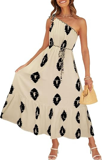 CCTOO Women's Floral Print Maxi Dress 2026 Sleeveless Summer Knot One Shoulder Flowy Boho Sundres... | Amazon (US)