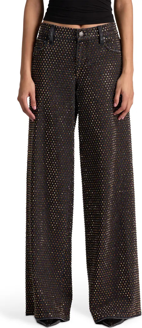 Alice + Olivia Amazing Stud Embellished Baggy Wide Leg Jeans | Nordstrom | Nordstrom