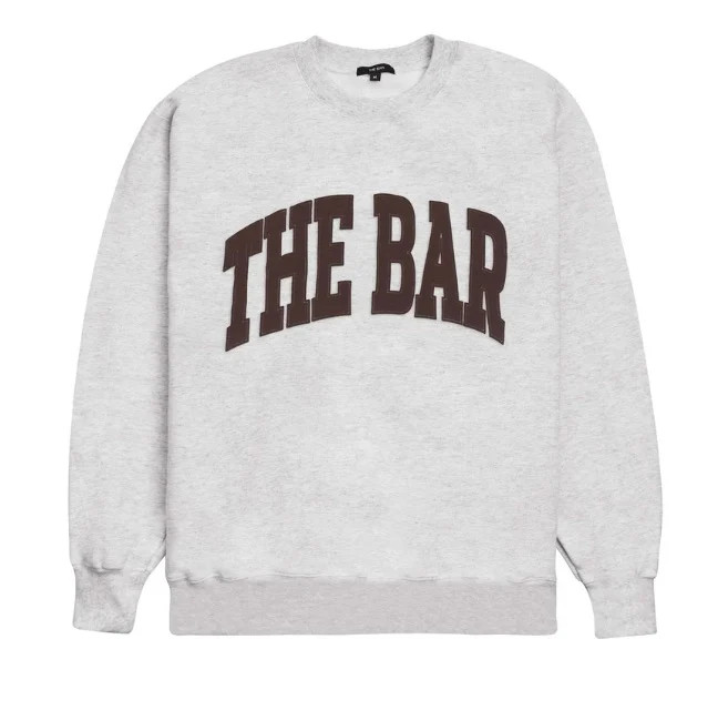 VARSITY SWEATSHIRT LT HEATHER GREY/CHOCOLATE | The Bar
