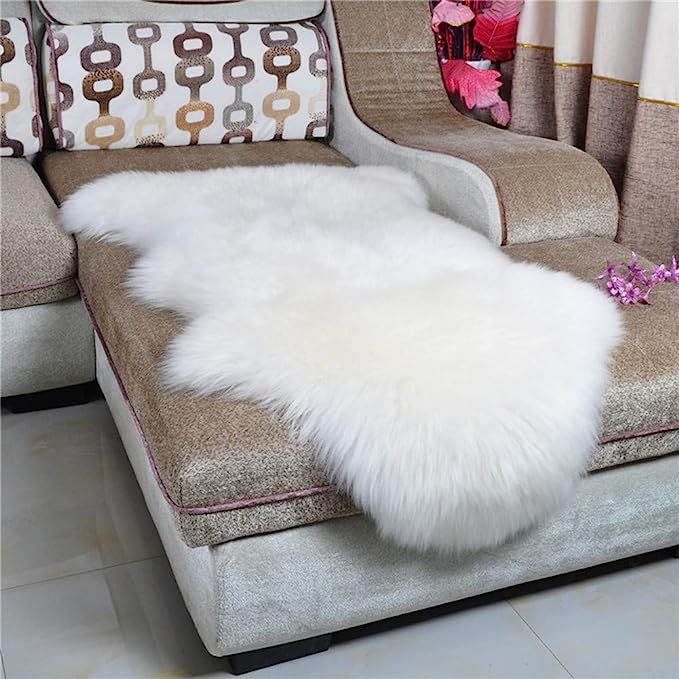 Dikoaina Classic Soft Faux Sheepskin Fur Rug White Fluffy Area Rug Shag Rug Carpets for Bedroom L... | Amazon (US)