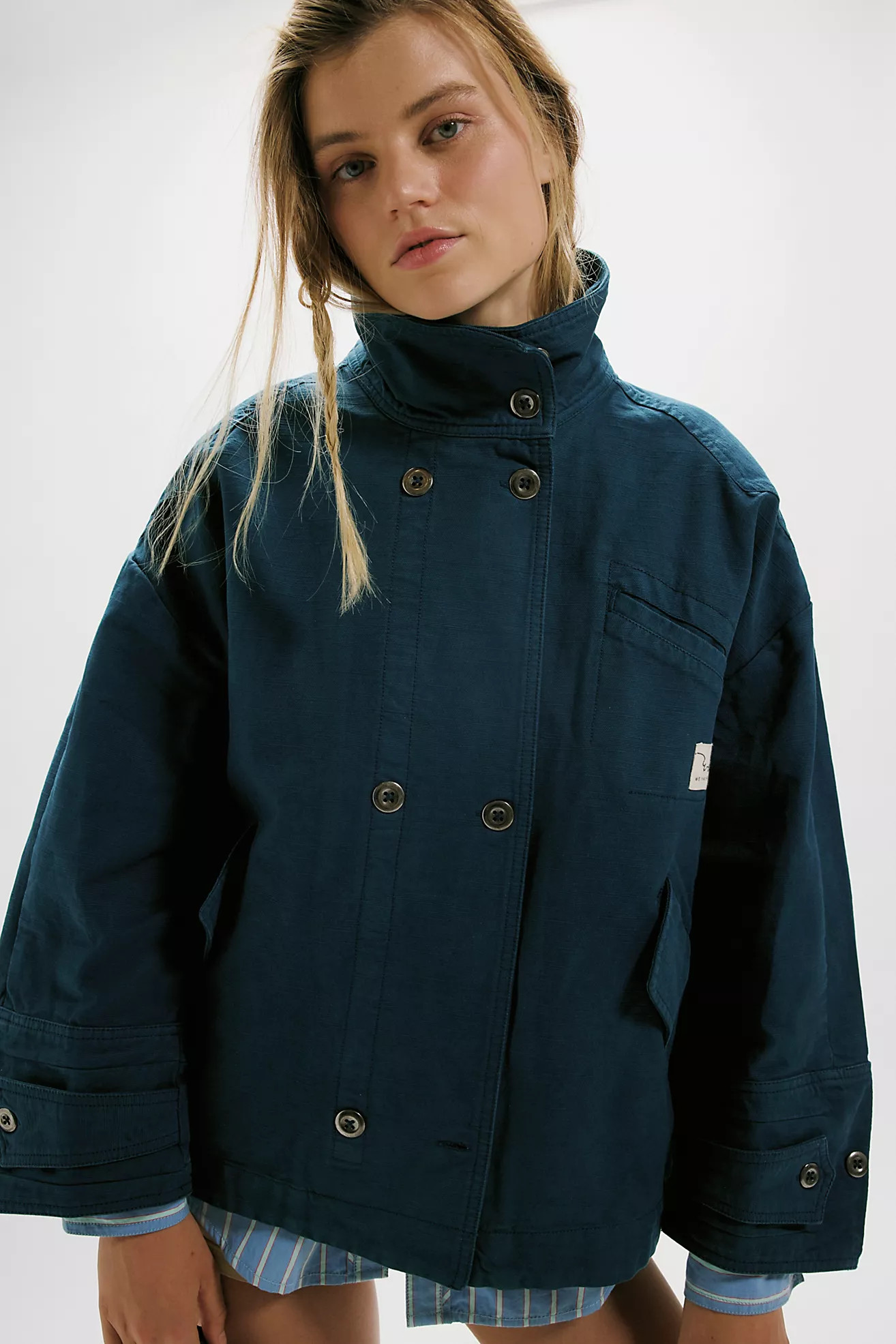 We The Free Collins Washed Canvas Funnel-Neck Jacket | Free People (Global - UK&FR Excluded)