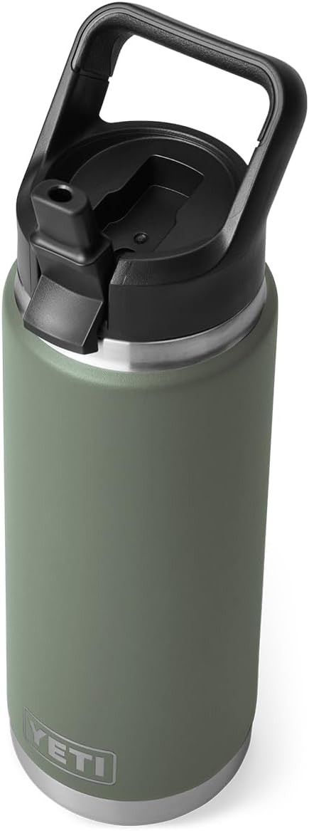 YETI Rambler 26 oz Bottle, Vacuum Insulated, Stainless Steel with Straw Cap, Camp Green | Amazon (US)