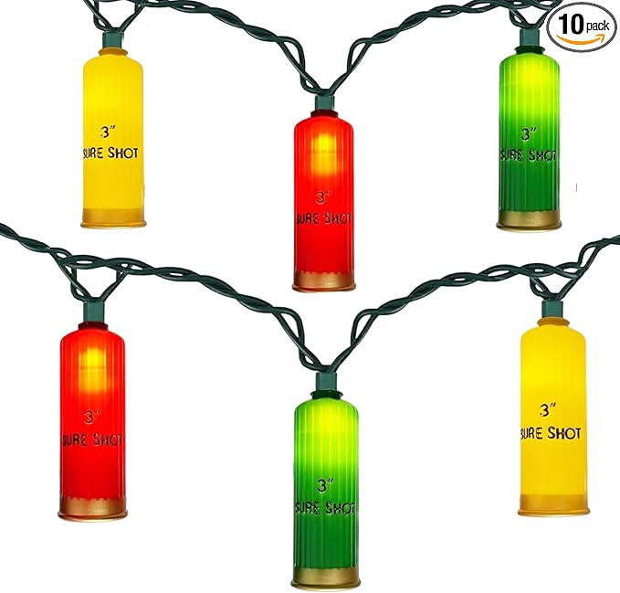 8.5FT LED Shotgun Shell String Lights with 10 Multicolor Novelty 3D Bullets Holiday Decor for Chr... | Amazon (US)