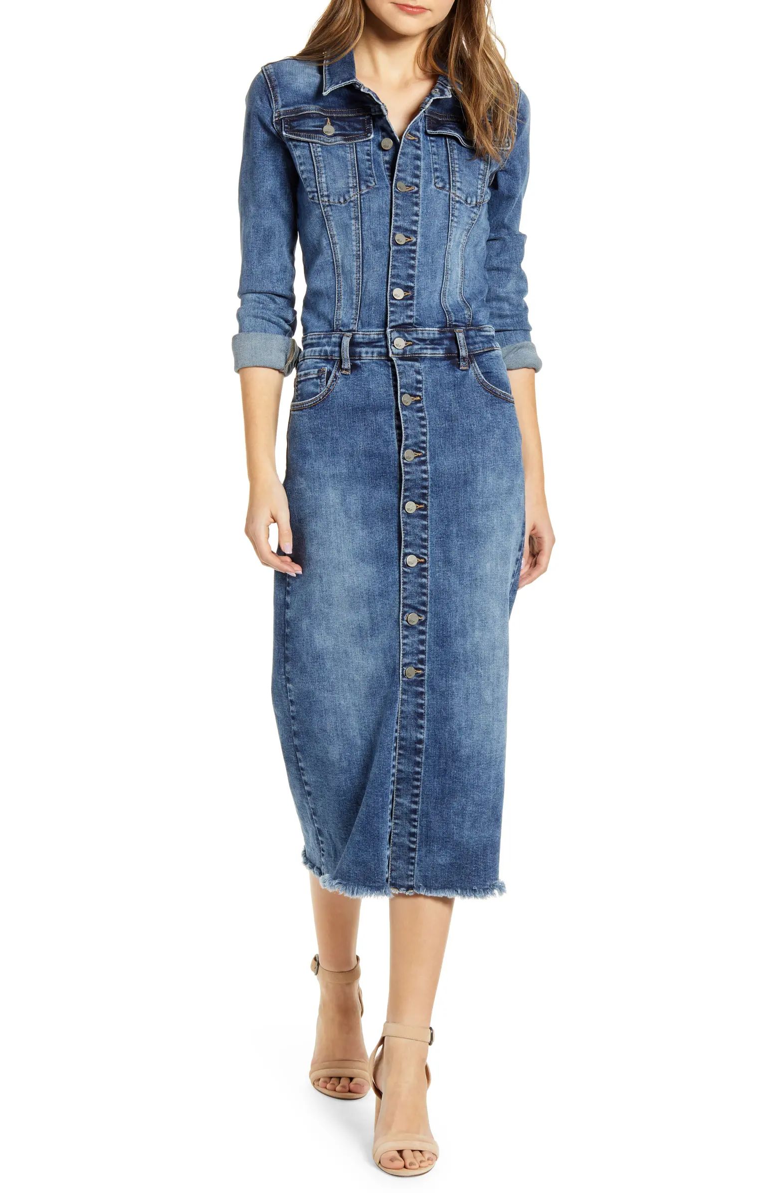 Wash Lab Denim Piece Dyed Denim Dress | Nordstrom | Nordstrom