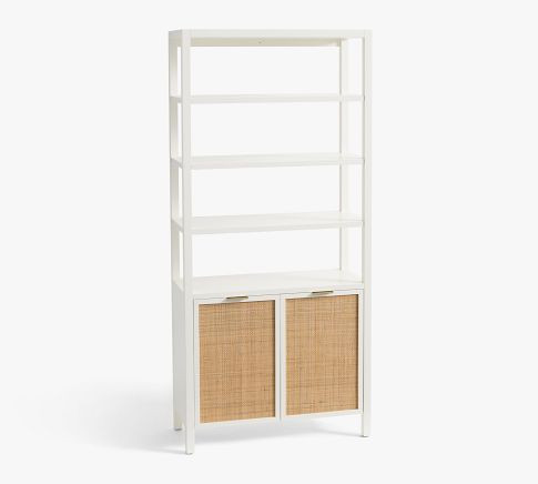 Westly Cane Open Bookcase with Doors (36") | Pottery Barn (US)