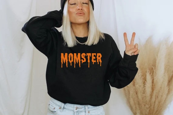 Momster Sweatshirt Halloween Sweatshirt Halloween Mom Shirt - Etsy | Etsy (US)