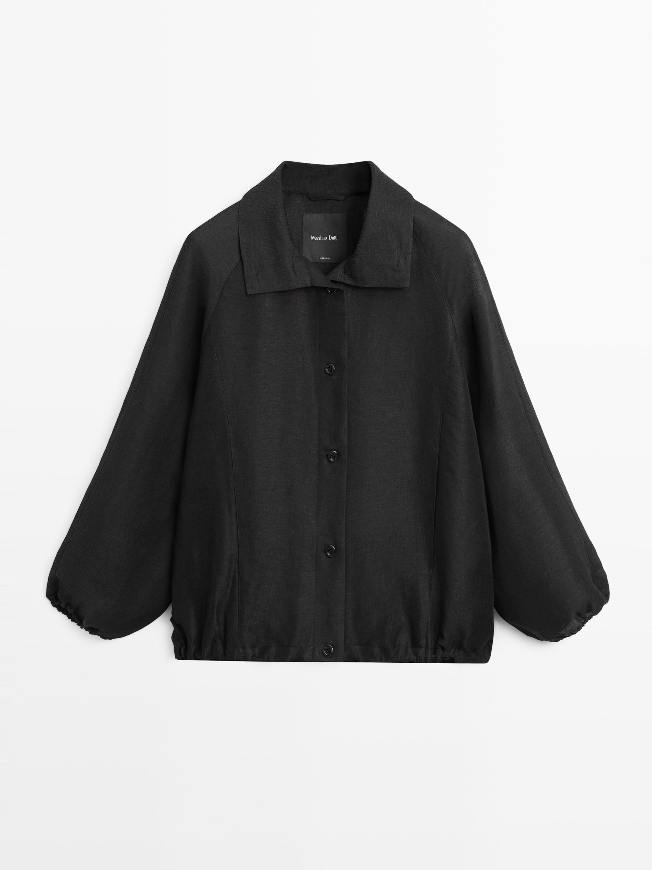 Linen and silk bomber jacket | Massimo Dutti US