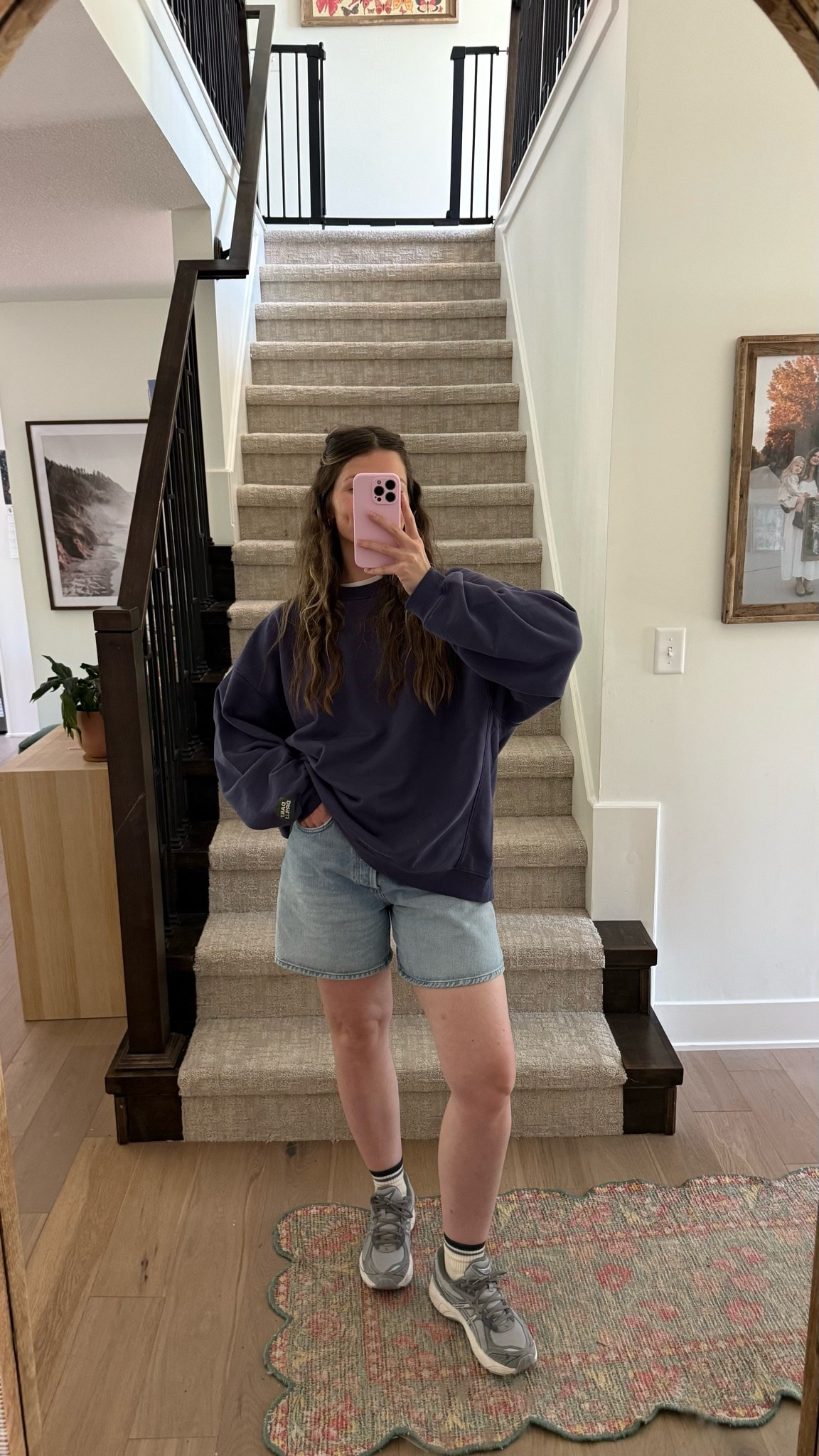 wearing an xs/s crewneck, love how this fits! Denim shorts tts! 

Summer outfit

#LTKootd #LTKmomlife