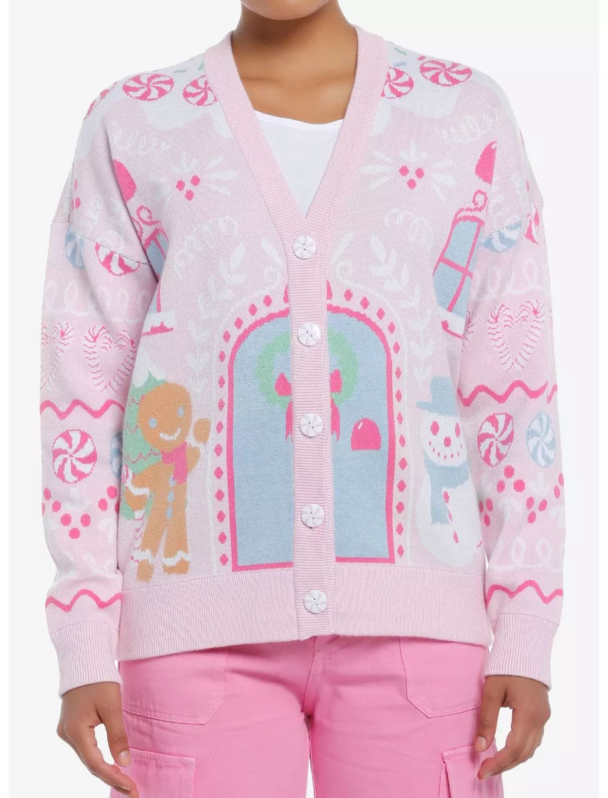 Sweet Society Pink Gingerbread House Girls Cardigan | Hot Topic | Hot Topic