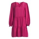 Time and Tru Women's Tiered V-Neck Satin Mini Dress, Sizes XS-XXXL - Walmart.com | Walmart (US)